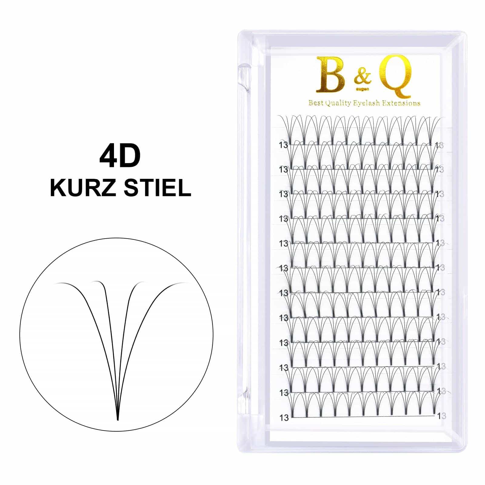 QUEWEL 7D Wimpernfächer – Vorgefächert, Langer Fuß, 0.07 Stärke, 13 Mm, C-Curl, Für Wimpernverlängerung