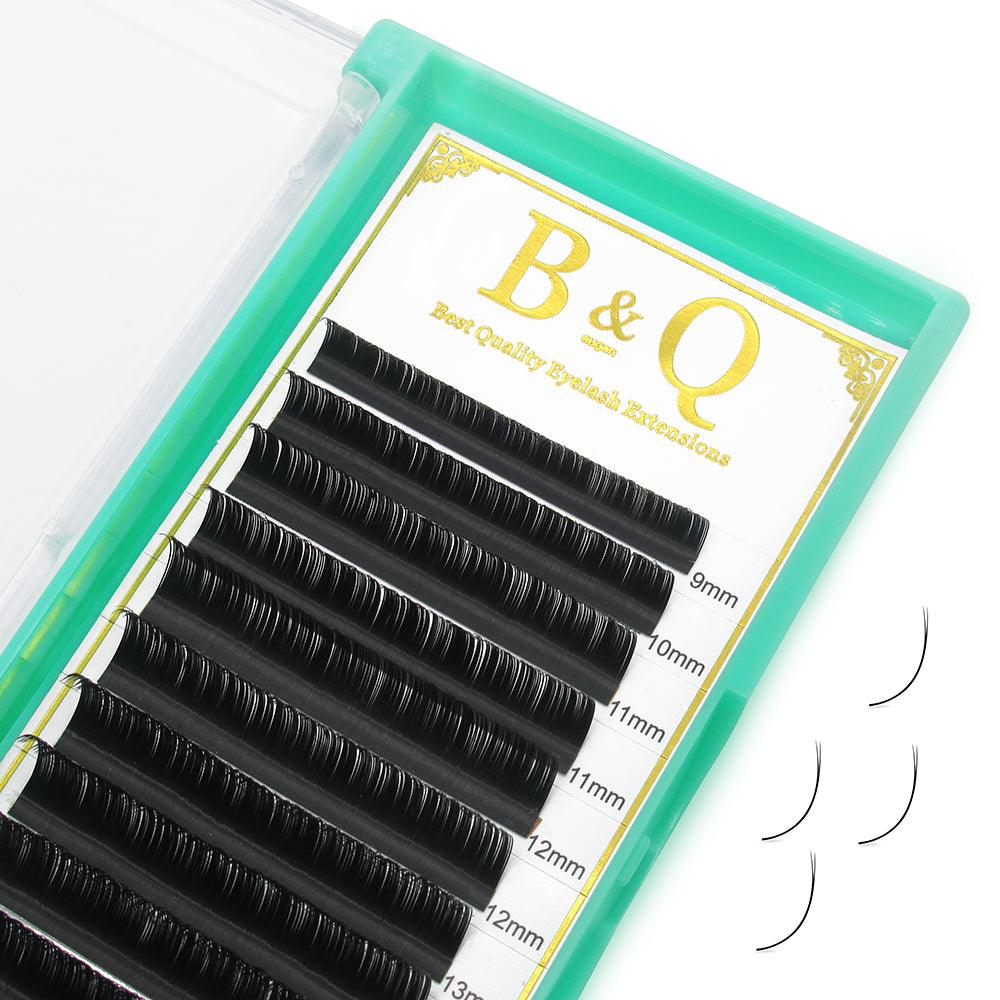 Flat Individual eyelashes Extensions 0.15mm C/D Curl - B&Q Lash